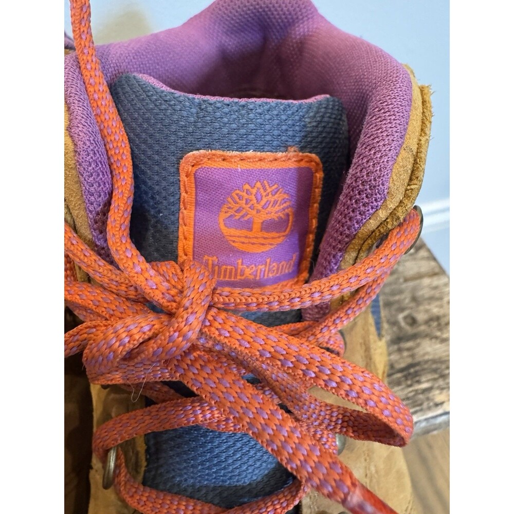 Timberland Mt. Maddsen Mid Waterproof Hiking Boots Wheat/Navy/Purple Women’s 6.5 - Picture 5 of 13
